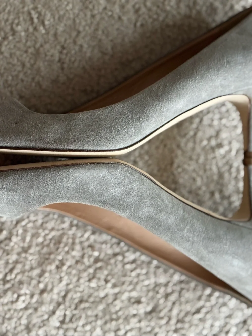 J. Crew Suede Pointed-Toe Kitten Heels - Gray Made in Italy